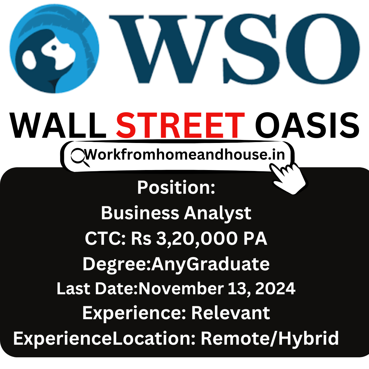 Wall Street Oasis Work from Home Jobs 2024 | Analyst