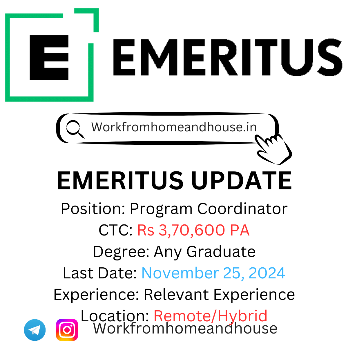 Join Emeritus in 2024: Work from Home as a Program Coordinator.