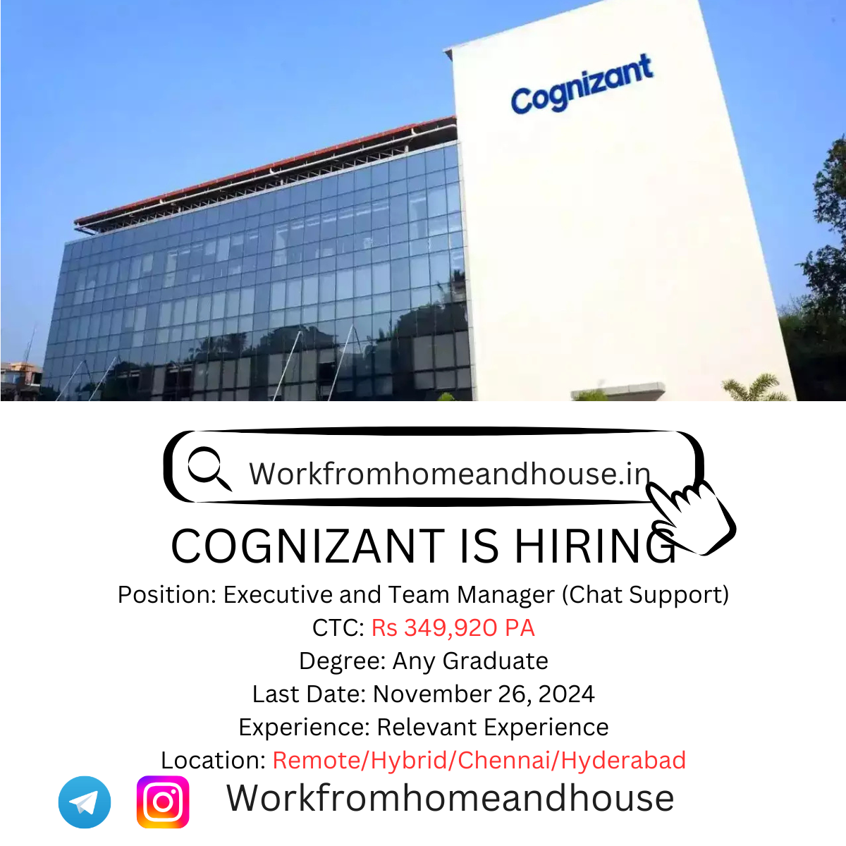 Cognizant Remote Work Opportunities 2024 | Team Manager.