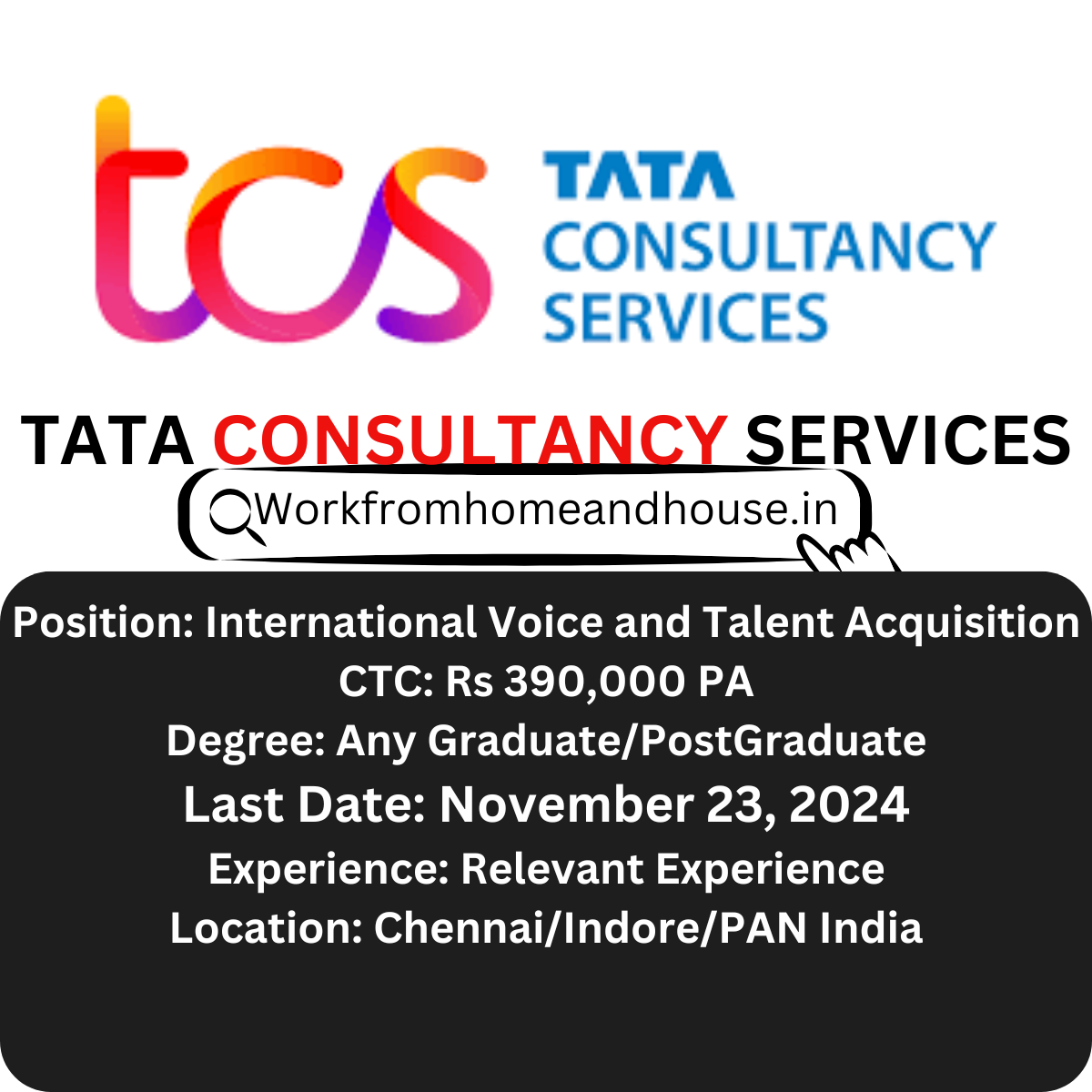 Tata Consultancy Services TCS Recruitment 2024 | Acquisition