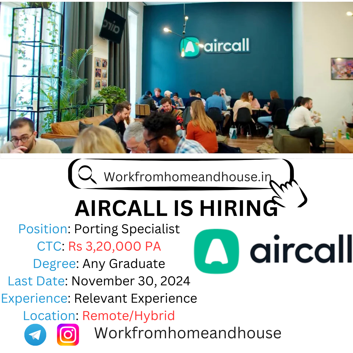 “Aircall 2024 Work from Home Opportunity | Porting Specialist Position”