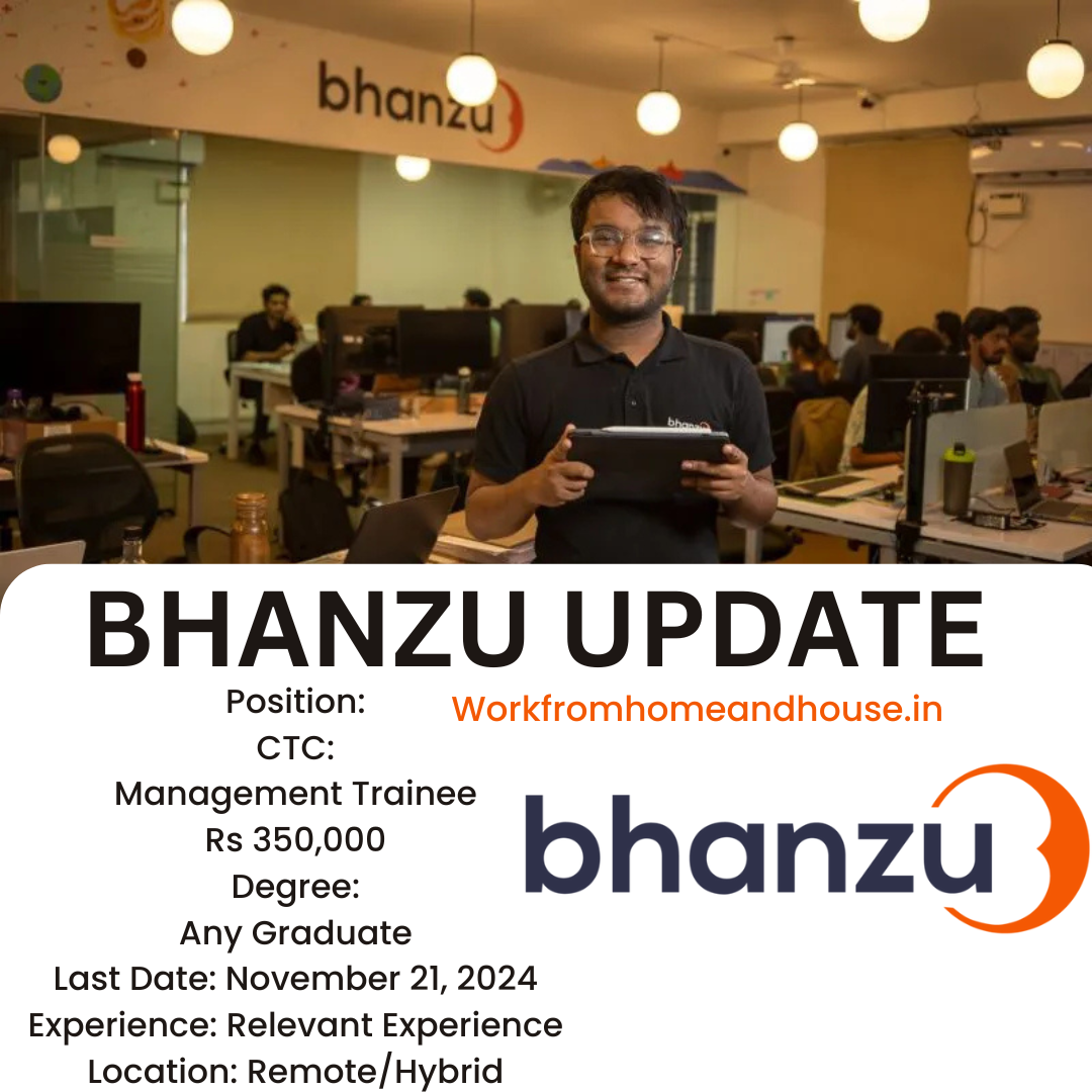 Bhanzu Work from Home Jobs 2024 | Management Trainee