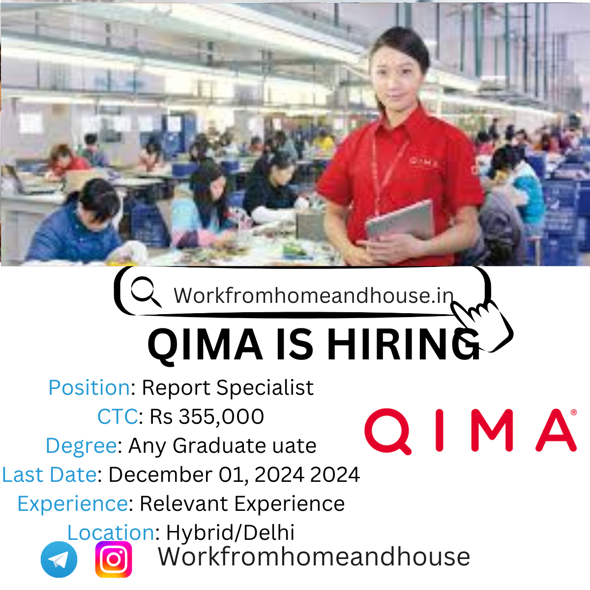 QIMA 2024 Work from Home Jobs | Report Specialist Position