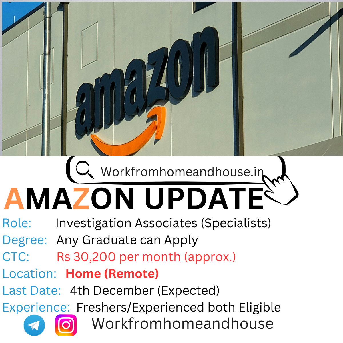 Amazon Hiring Remote Investigation Specialists | Apply Online Now