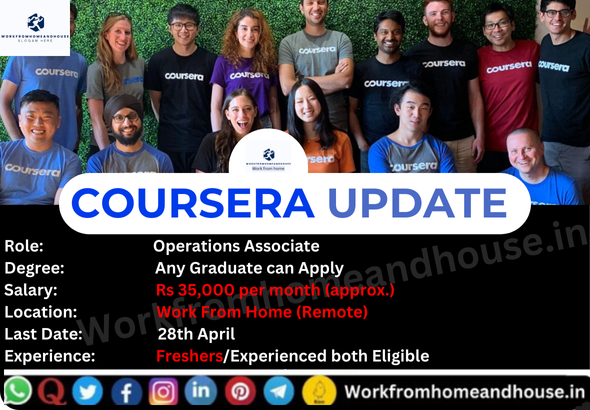 Coursera Work From Home Job Opening for Operations Associate – Apply Online