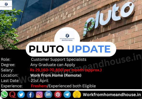 Pluto is hiring remote Customer Support and Operations Specialists. Apply online before April 21, 2025.