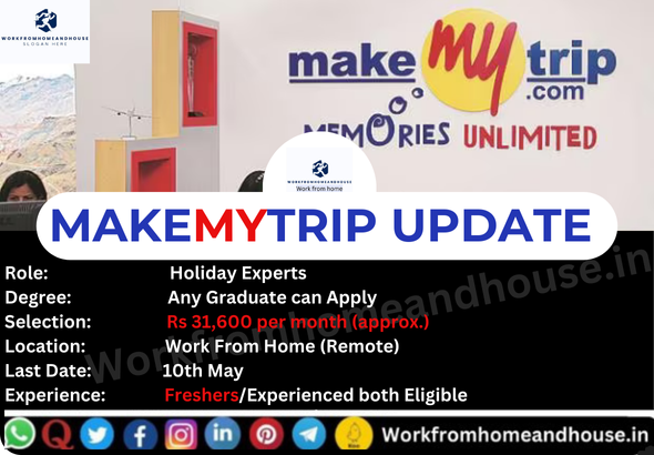MakeMyTrip Work From Home Holiday Expert Job Vacancy 2025 – Apply Online for Remote Customer Support Role