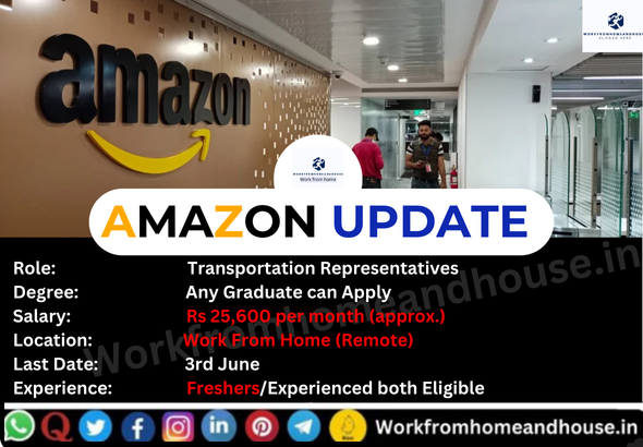 "Amazon Transportation Representative Work From Home Job Hiring 2025 โ Apply Online"