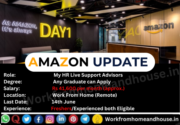 Amazon Hiring Work From Home HR Live Support Advisors