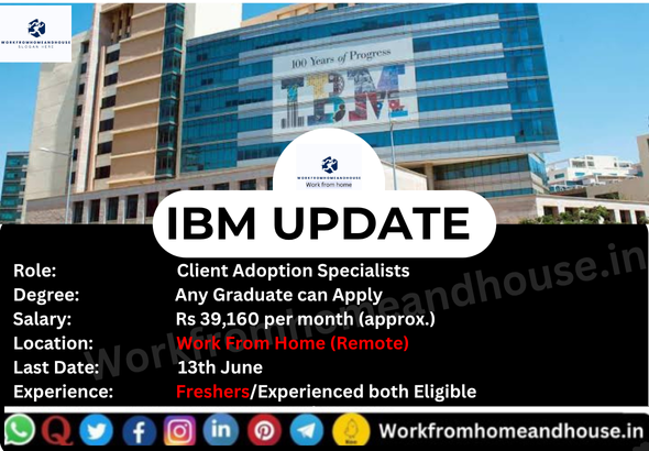 IBM is hiring Work From Home Client Adoption Specialists – Apply Online