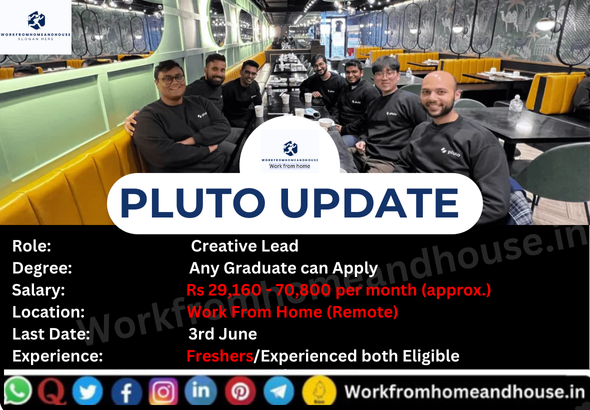 Pluto is hiring Creative Leads for remote work. Apply now for various positions.