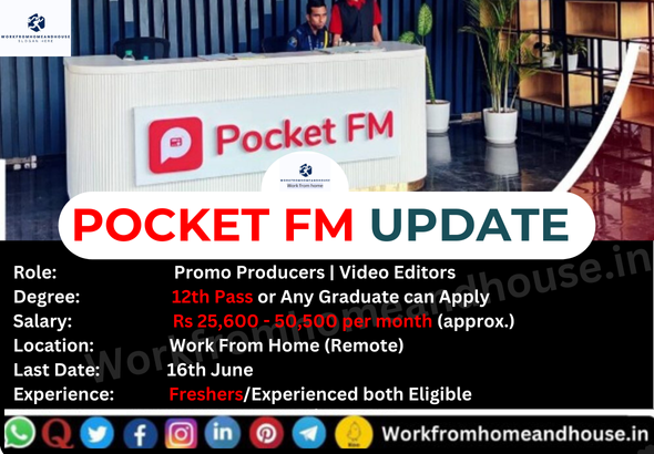 Work From Home Job at Pocket FM for Promo Producer and Video Editor