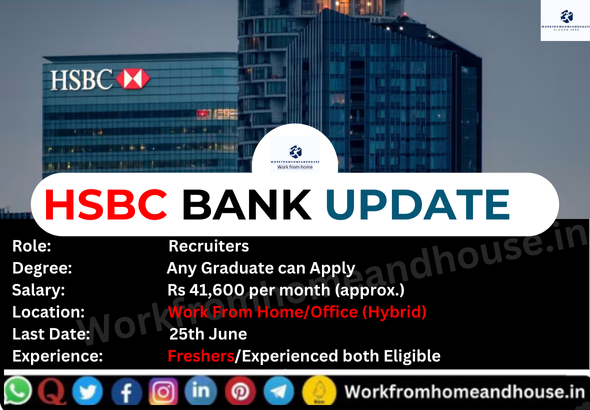 HSBC Recruitment 2025 – Work From Home & Office Recruiter Jobs
