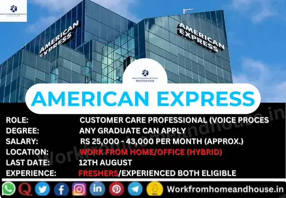 American Express hiring work from home customer service professionals 2025