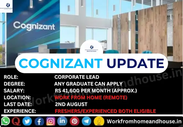 Cognizant Corporate Lead Work From Home Job 2025 – Apply Online"