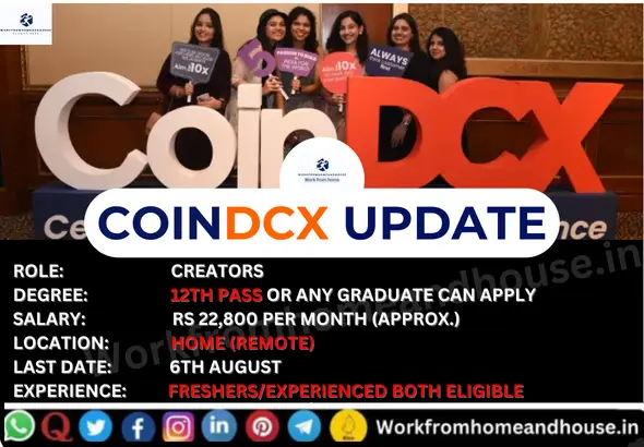 Apply for CoinDCX Creator Work From Home Jobs 2025 – Online Application Open