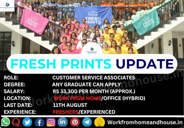 Customer service associate working remotely on a laptop – Fresh Prints hiring work from home