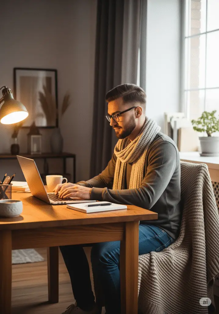 Work From Home u0026 House - Comfort u0026 Productivity Remote work setup, cozy home office, work from home lifestyle.