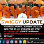 "Swiggy hiring business development executive and analyst - Work from home and office jobs 2025"