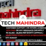 Tech Mahindra hiring work from home and office jobs 2025