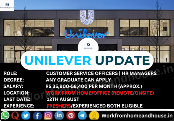 Unilever Work From Home and Office Jobs – Apply for Customer Service Officer and HR Manager Positions